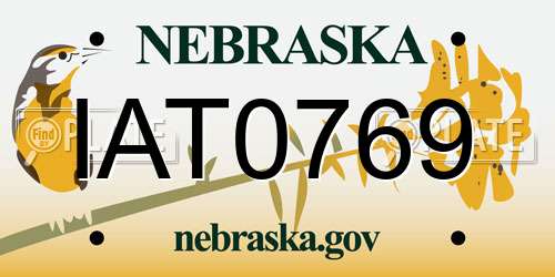 IAT0769 Nebraska License Plate