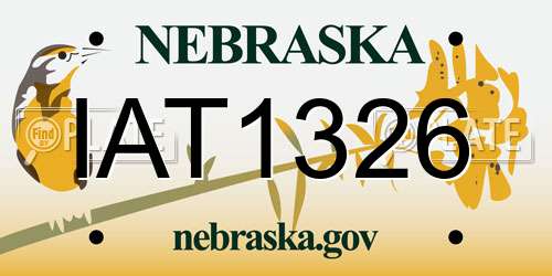 IAT1326 Nebraska License Plate