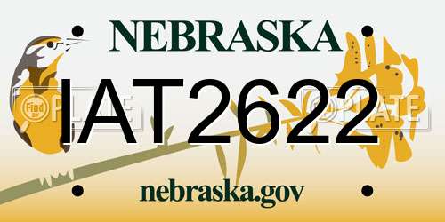 IAT2622 Nebraska License Plate