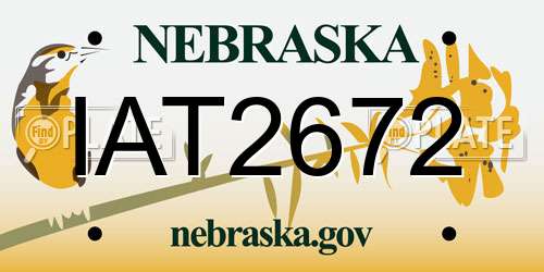 IAT2672 Nebraska License Plate