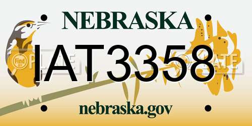 IAT3358 Nebraska License Plate