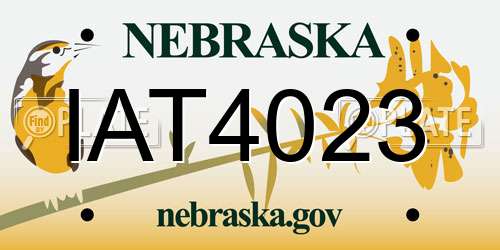 IAT4023 Nebraska License Plate