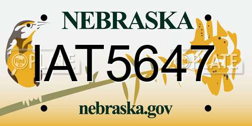 IAT5647 Nebraska License Plate