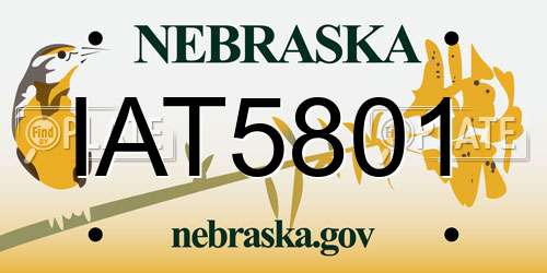 IAT5801 Nebraska License Plate