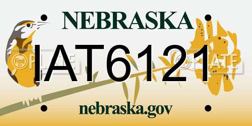 IAT6121 Nebraska License Plate