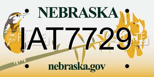 IAT7729 Nebraska License Plate