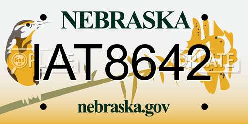 IAT8642 Nebraska License Plate