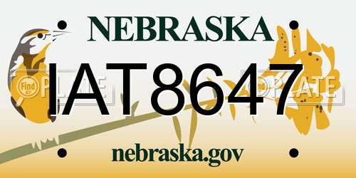 IAT8647 Nebraska License Plate