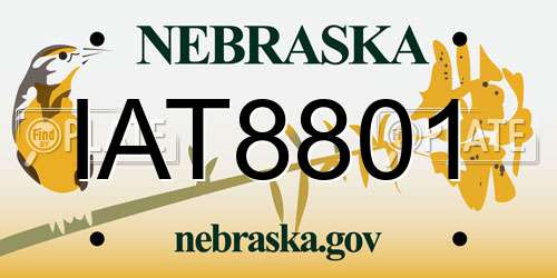 IAT8801 Nebraska License Plate