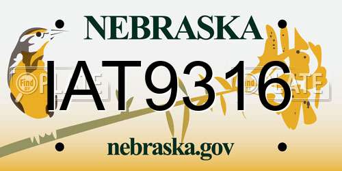 IAT9316 Nebraska License Plate