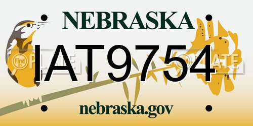 IAT9754 Nebraska License Plate