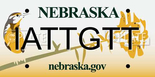 IATTGTT Nebraska License Plate