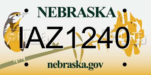 IAZ1240 Nebraska License Plate