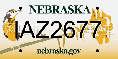 IAZ2677 Nebraska License Plate