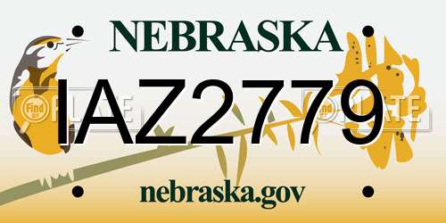 IAZ2779 Nebraska License Plate