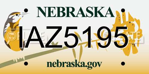 IAZ5195 Nebraska License Plate