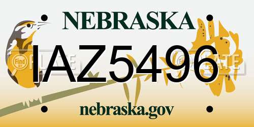 IAZ5496 Nebraska License Plate