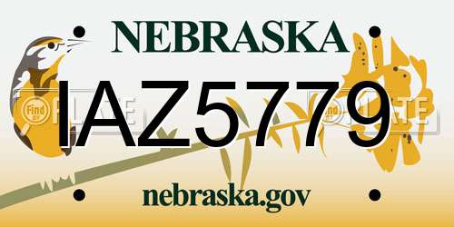 IAZ5779 Nebraska License Plate