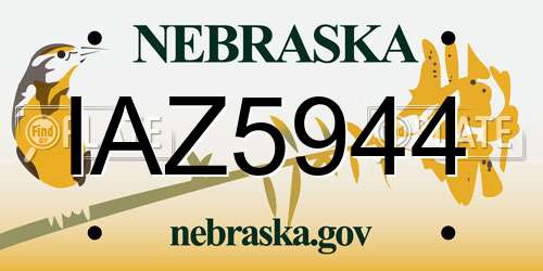 IAZ5944 Nebraska License Plate