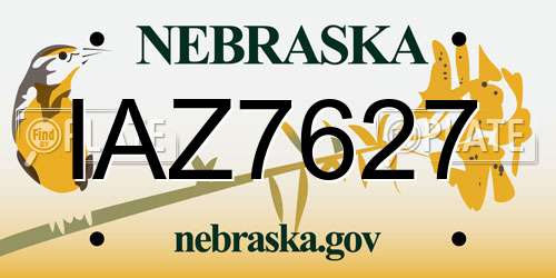 IAZ7627 Nebraska License Plate