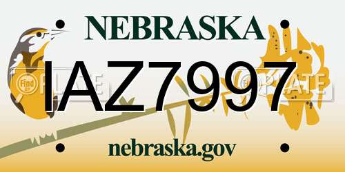 IAZ7997 Nebraska License Plate