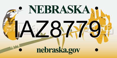 IAZ8779 Nebraska License Plate