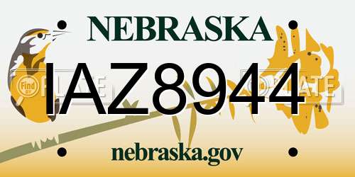 IAZ8944 Nebraska License Plate
