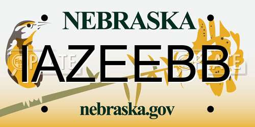 IAZEEBB Nebraska License Plate