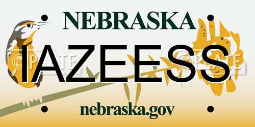 IAZEESS Nebraska License Plate