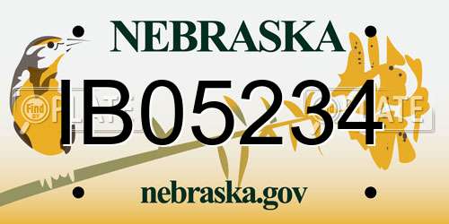 IB05234 Nebraska License Plate