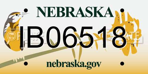 IB06518 Nebraska License Plate