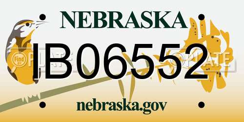 IB06552 Nebraska License Plate