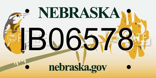 IB06578 Nebraska License Plate