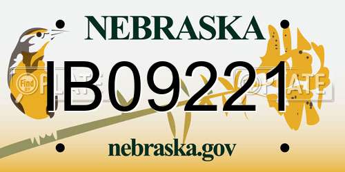 IB09221 Nebraska License Plate