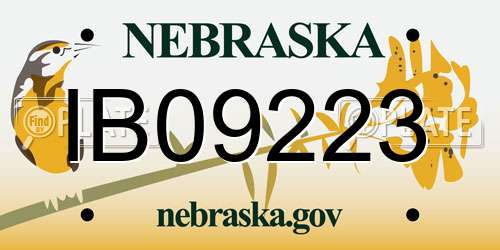 IB09223 Nebraska License Plate
