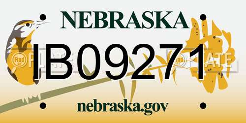 IB09271 Nebraska License Plate