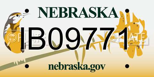 IB09771 Nebraska License Plate