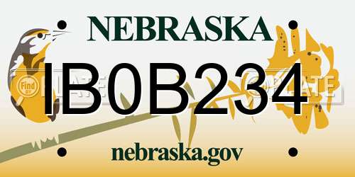 IB0B234 Nebraska License Plate