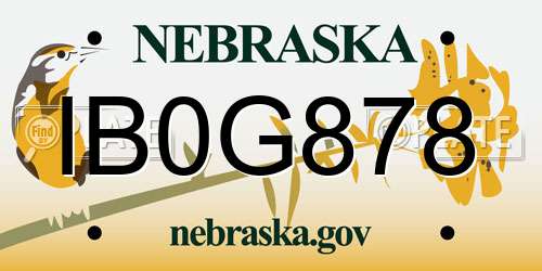 IB0G878 Nebraska License Plate