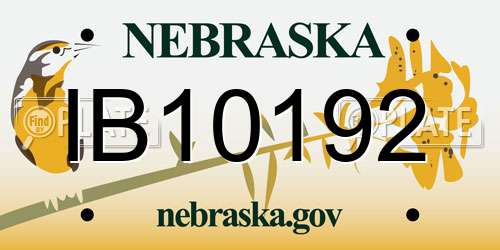 IB10192 Nebraska License Plate