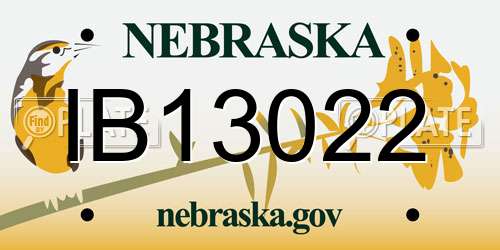 IB13022 Nebraska License Plate