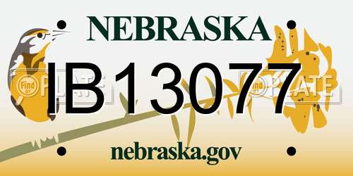 IB13077 Nebraska License Plate
