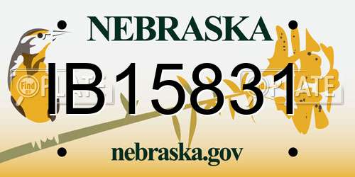 IB15831 Nebraska License Plate