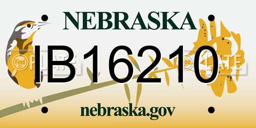 IB16210 Nebraska License Plate