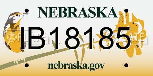 IB18185 Nebraska License Plate