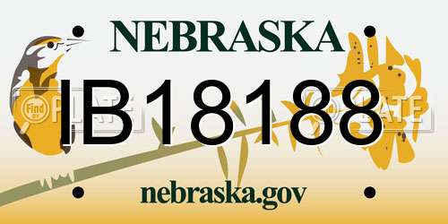 IB18188 Nebraska License Plate