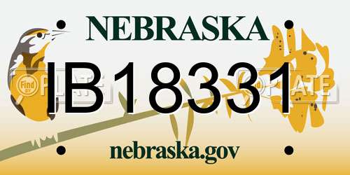 IB18331 Nebraska License Plate