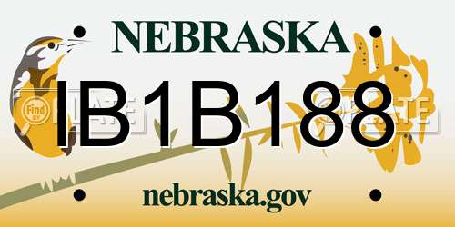 IB1B188 Nebraska License Plate