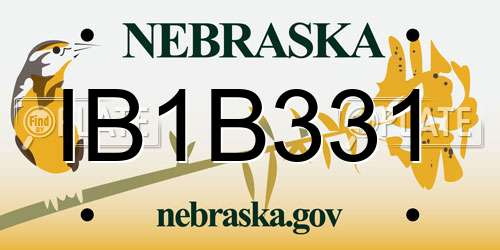 IB1B331 Nebraska License Plate