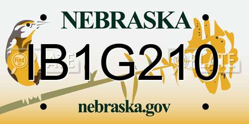 IB1G210 Nebraska License Plate